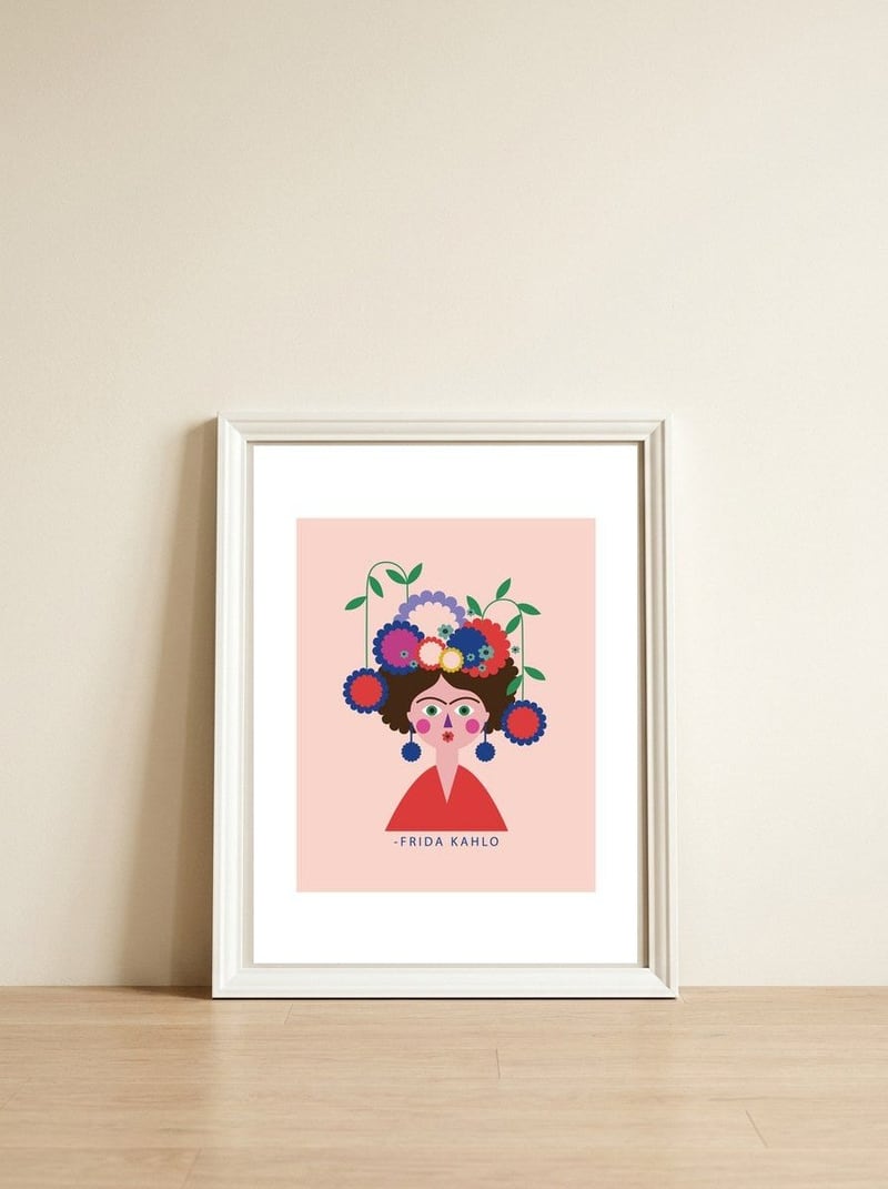 Frida 22 Rgb — framed, leaning against the wall