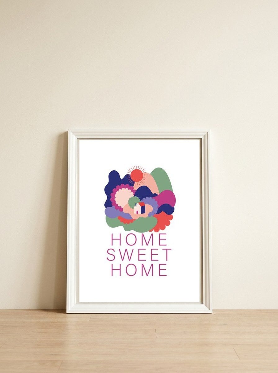 Home Sweet Home 222 Rgb — framed, leaning against the wall