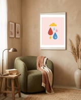 Raindrops And Cloud Rgb framed in a tender room thumbnail