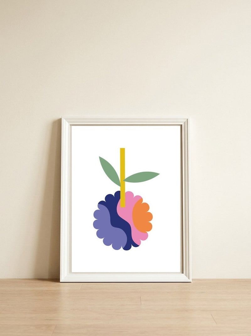Orange Phases Rgb — framed, leaning against the wall