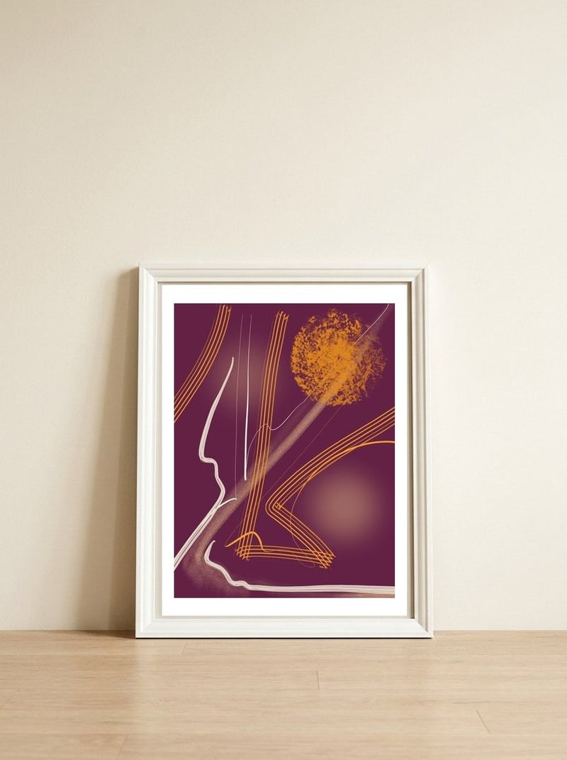 Flamas 4 — framed, leaning against the wall