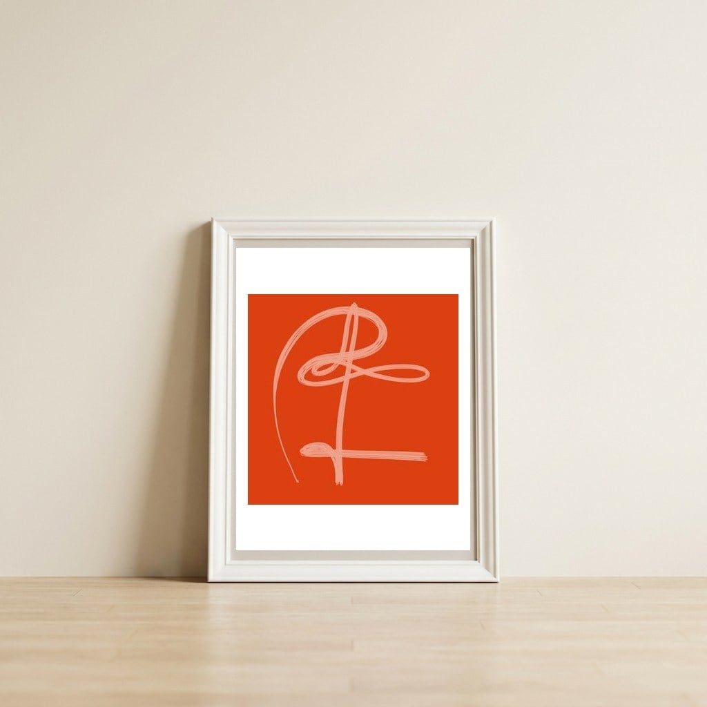 Autograph — framed, leaning against the wall
