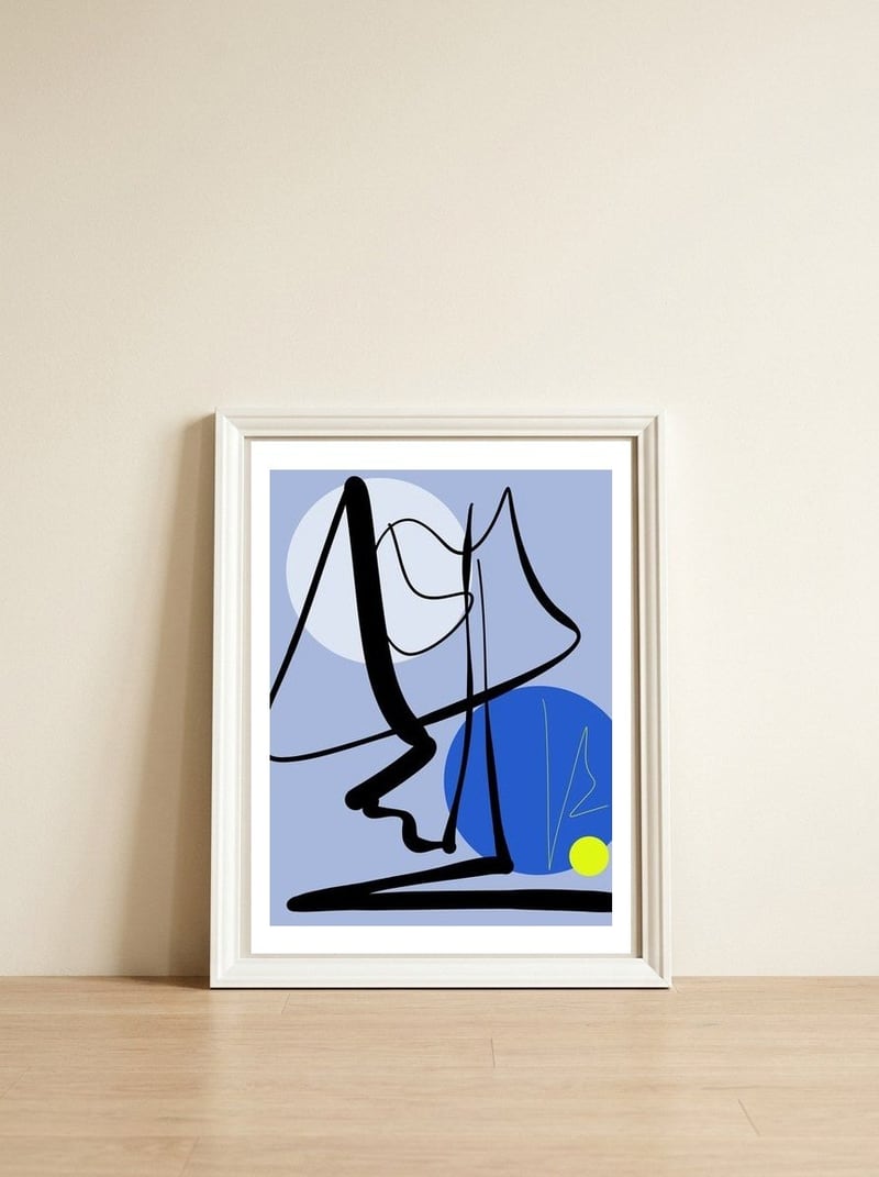 Veraneio — framed, leaning against the wall