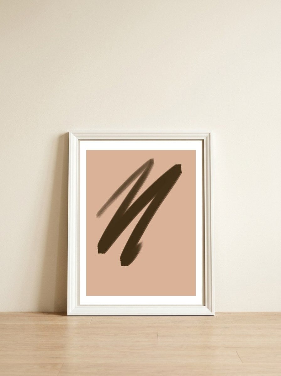 Trilhos — framed, leaning against the wall