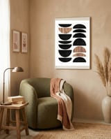 Mid-Century Modern Pattern No.7 - Concrete and Wood framed in a tender room thumbnail