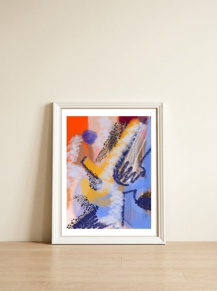 Benesse 9 — framed, leaning against the wall