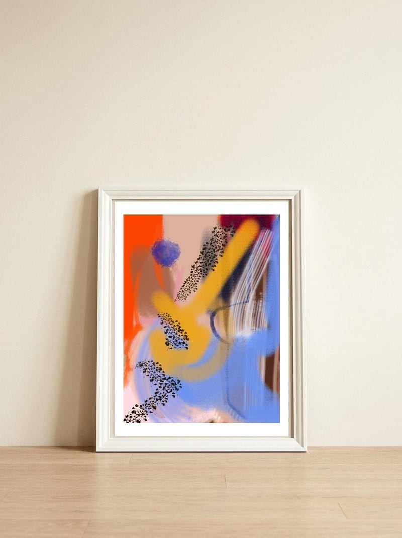 Contornos 3 — framed, leaning against the wall