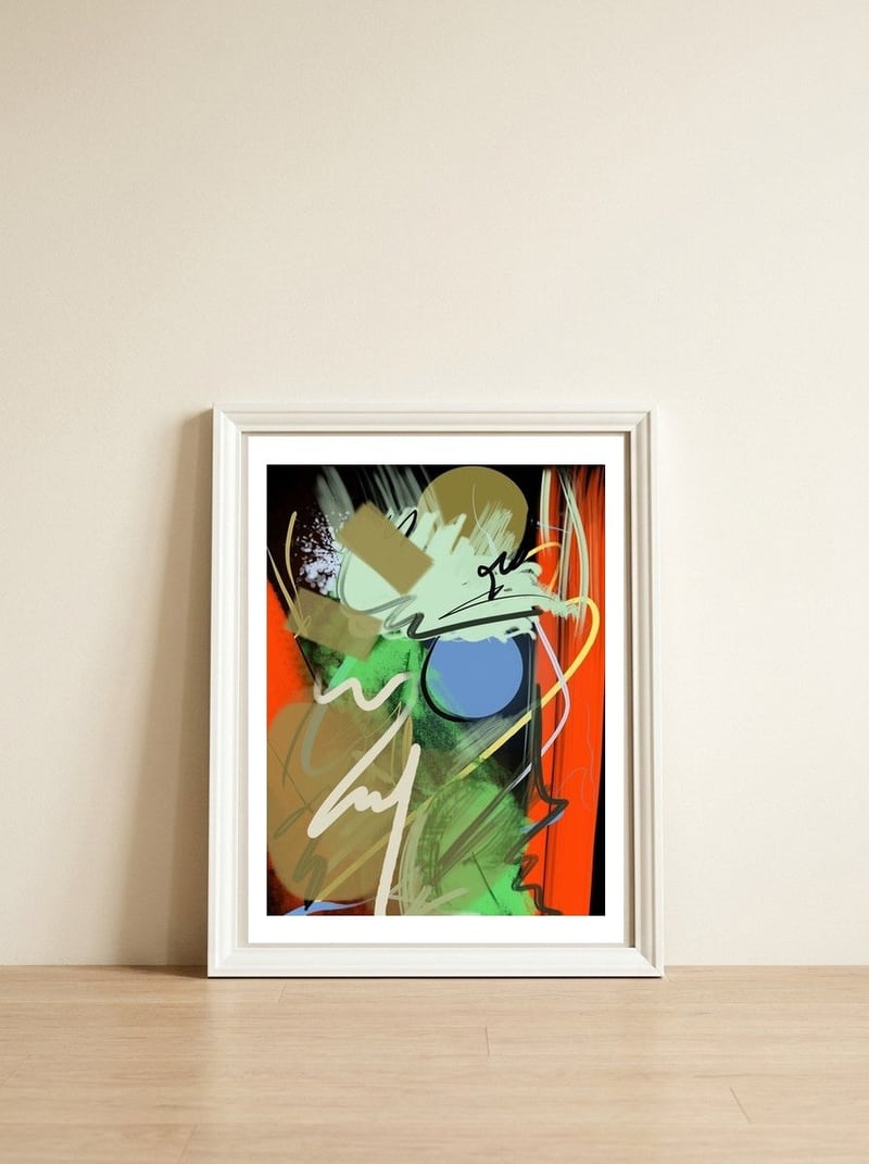 Cintilação 5 — framed, leaning against the wall