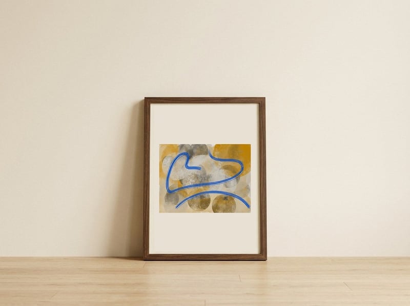 8 — framed, leaning against the wall