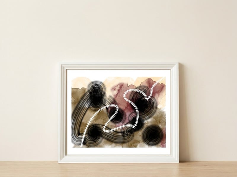 Inquietação — framed, leaning against the wall