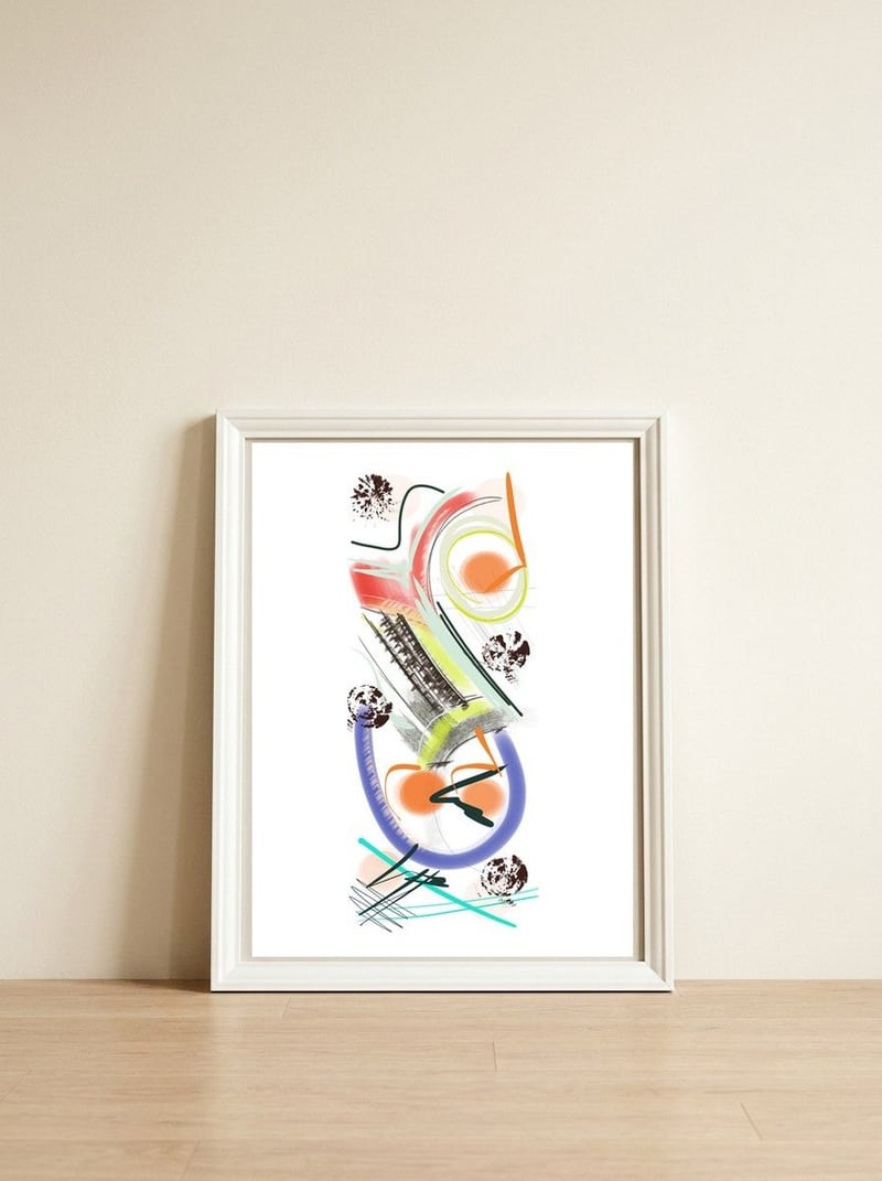 Jardim florido — framed, leaning against the wall