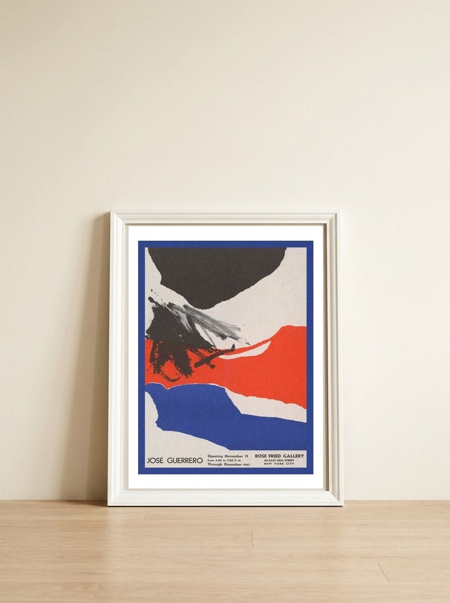 Jośe Guerrero Exhibition — framed, leaning against the wall