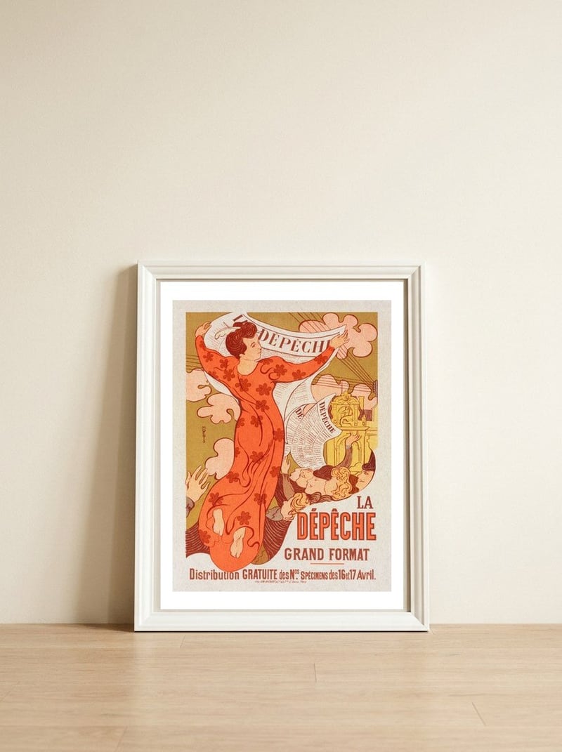 La Dépêche De Toulouse — framed, leaning against the wall