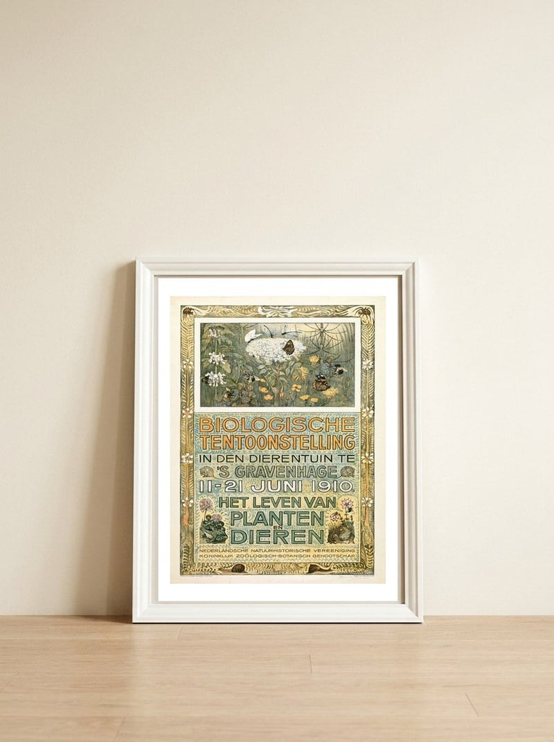 The Biological Exhibition — framed, leaning against the wall