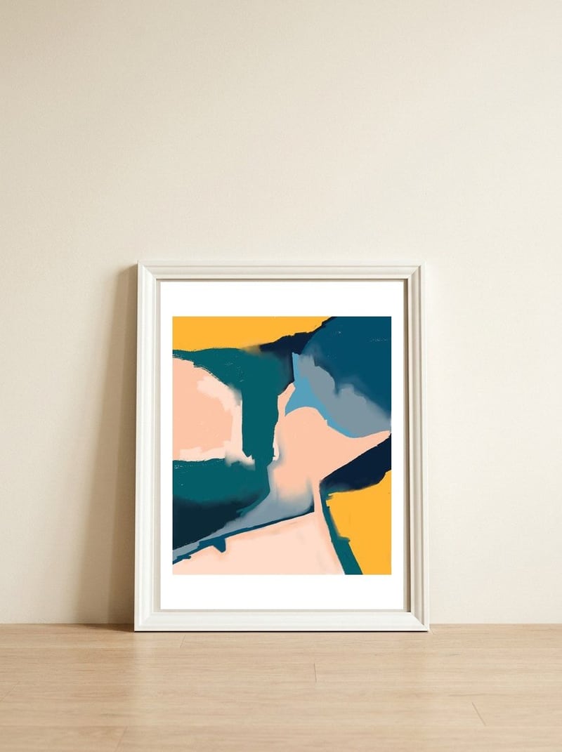 Mist in Sea — framed, leaning against the wall