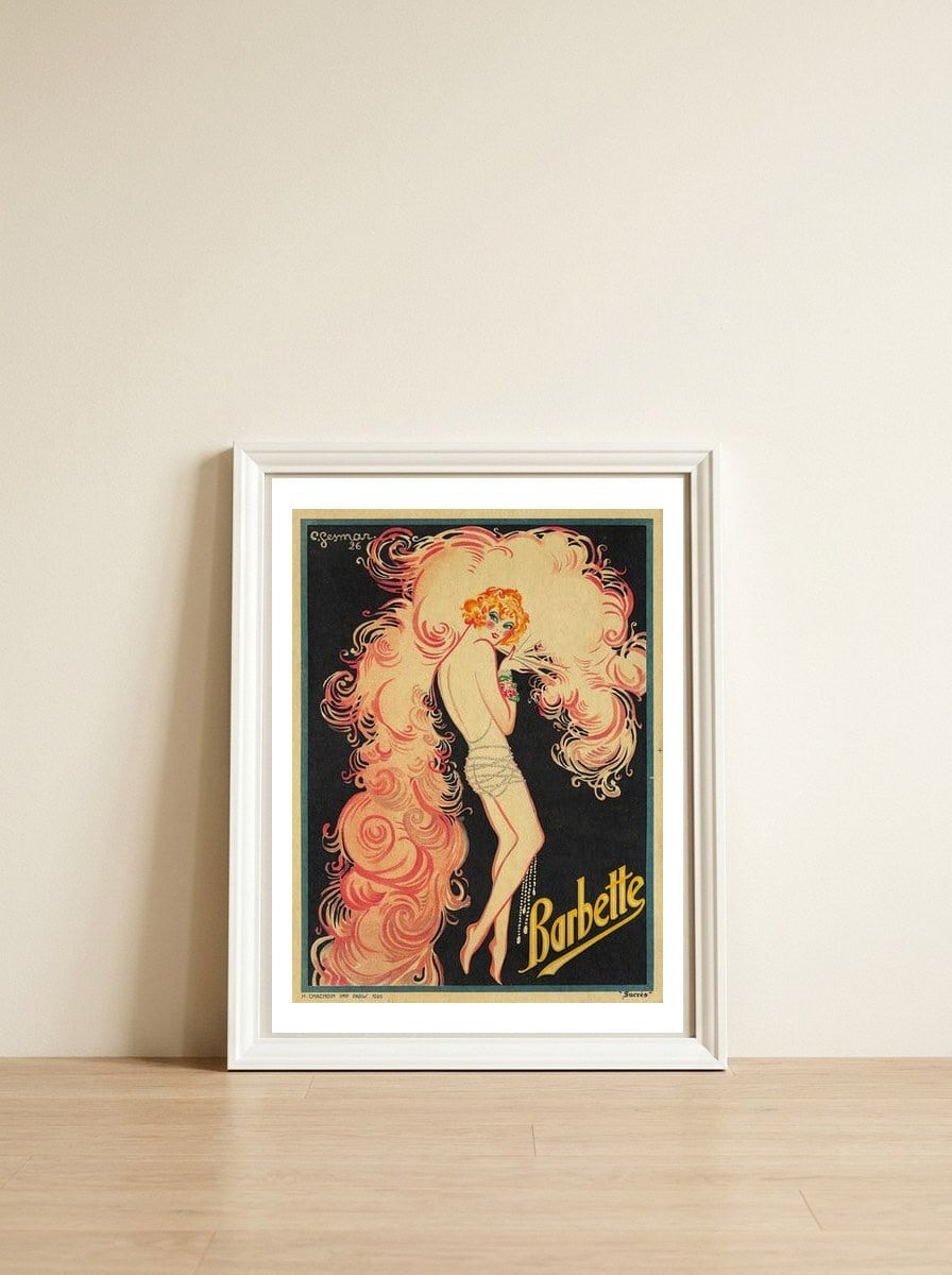 Barbette — framed, leaning against the wall
