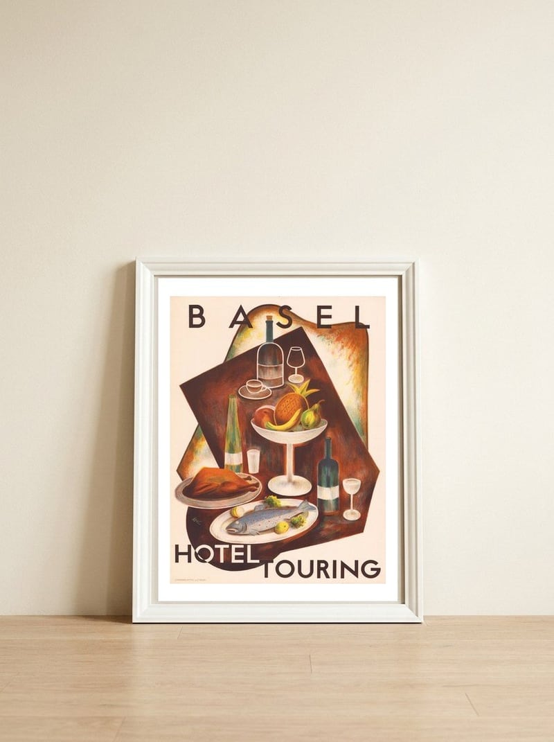 Basel Hotel Touring — framed, leaning against the wall