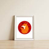 Red fox — framed, leaning against the wall thumbnail