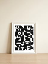 My Favorite Geometric Patterns No.18 - Black — framed, leaning against the wall thumbnail