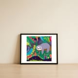 Sloth in nature — framed, leaning against the wall thumbnail