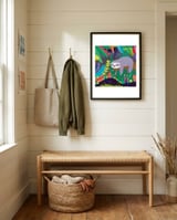 Sloth in nature framed in a relaxed room thumbnail