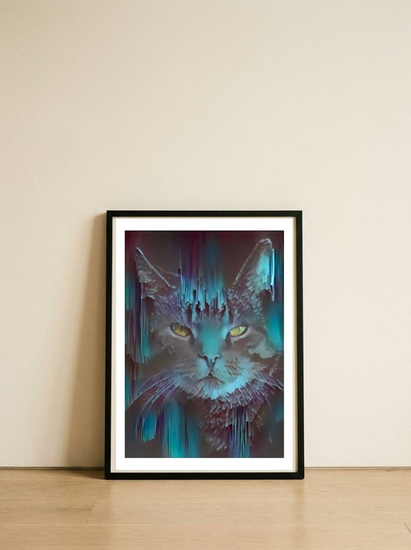 Alice's Cat — framed, leaning against the wall