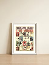 Supervillains in the Bathroom, funny Bathroom Humour — framed, leaning against the wall thumbnail