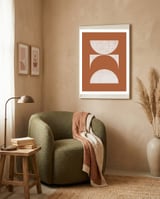 Mid-Century Modern No.21 - Woodblock Print framed in a tender room thumbnail