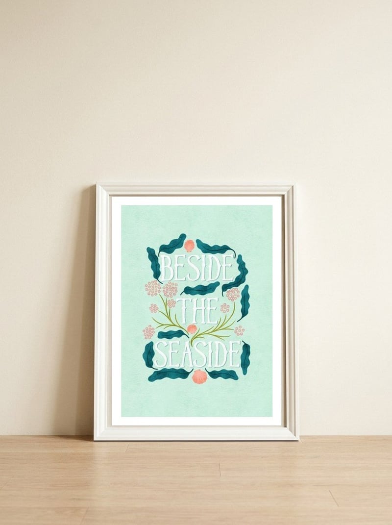Beside The Seaside — framed, leaning against the wall