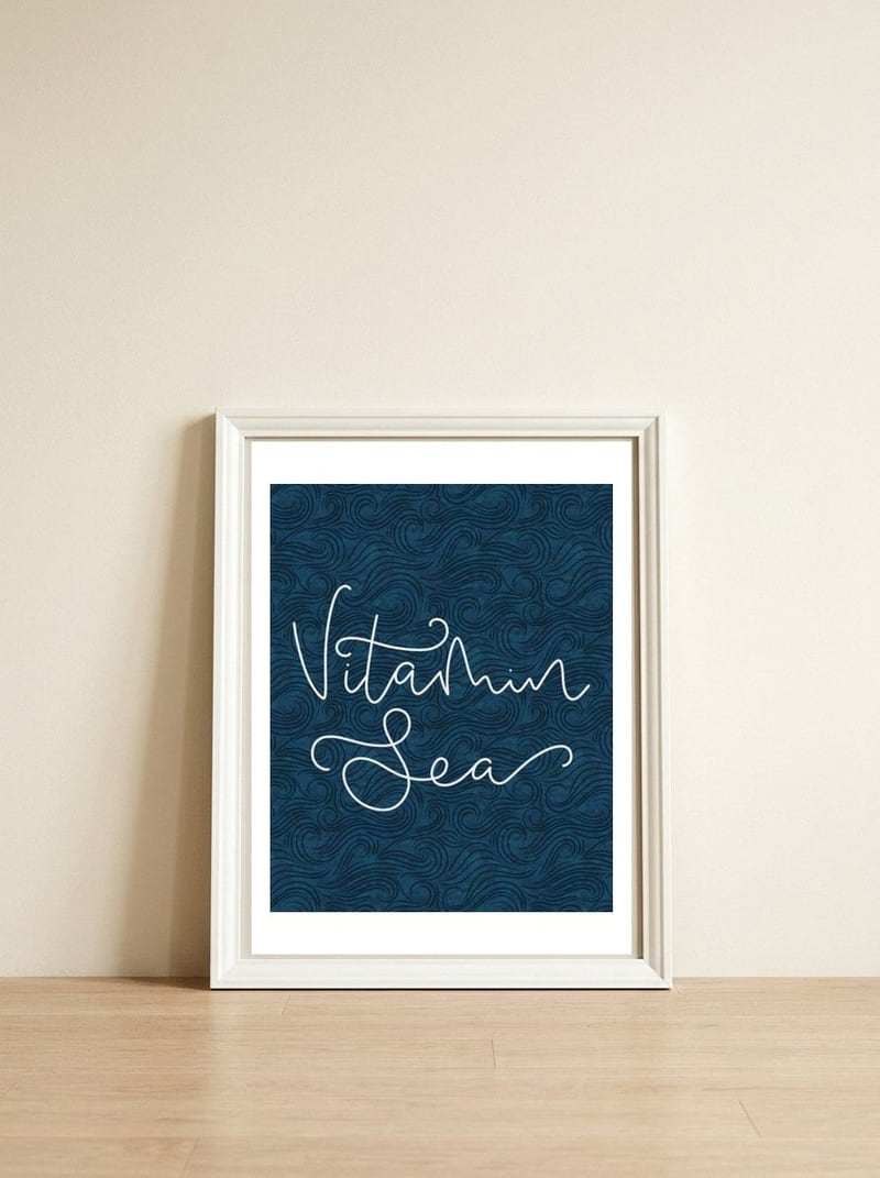 Vitamin Sea P — framed, leaning against the wall