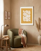 Mid-Century Modern No.26 - Woodblock Print framed in a tender room thumbnail