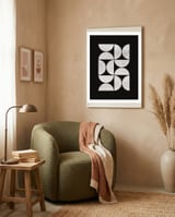 Mid-Century Modern No.31 - Woodblock Print framed in a tender room thumbnail