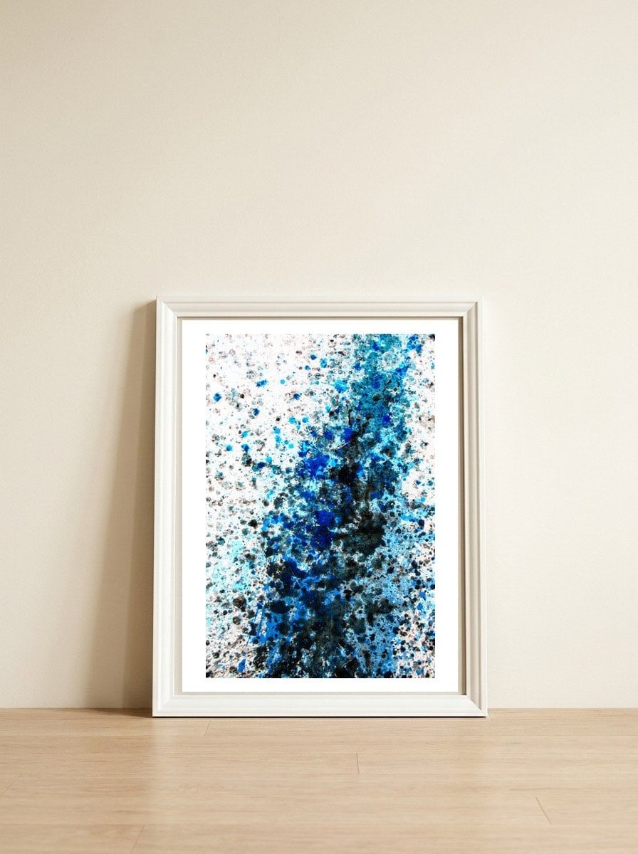 Prisma Blue — framed, leaning against the wall