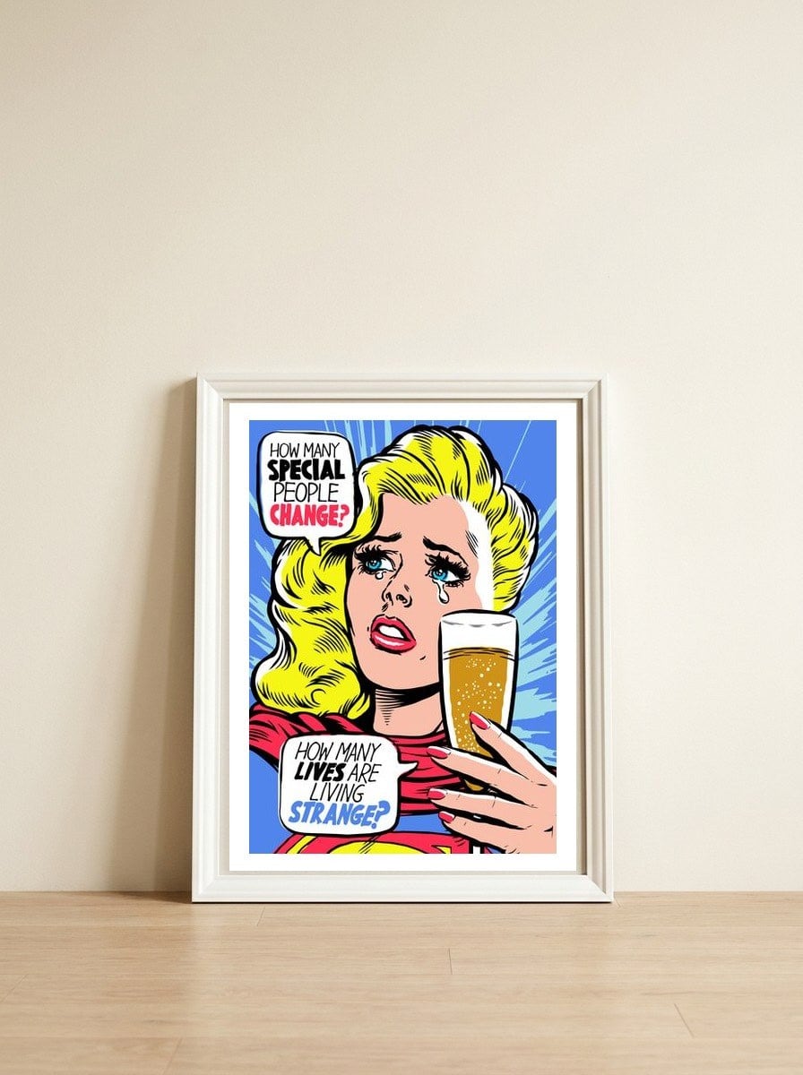 Supernova — framed, leaning against the wall