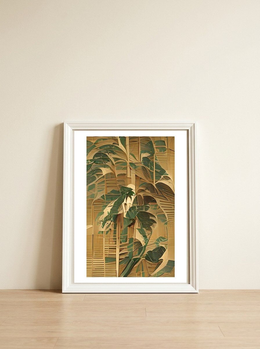 GROOVY-TROPICAL-1 — framed, leaning against the wall