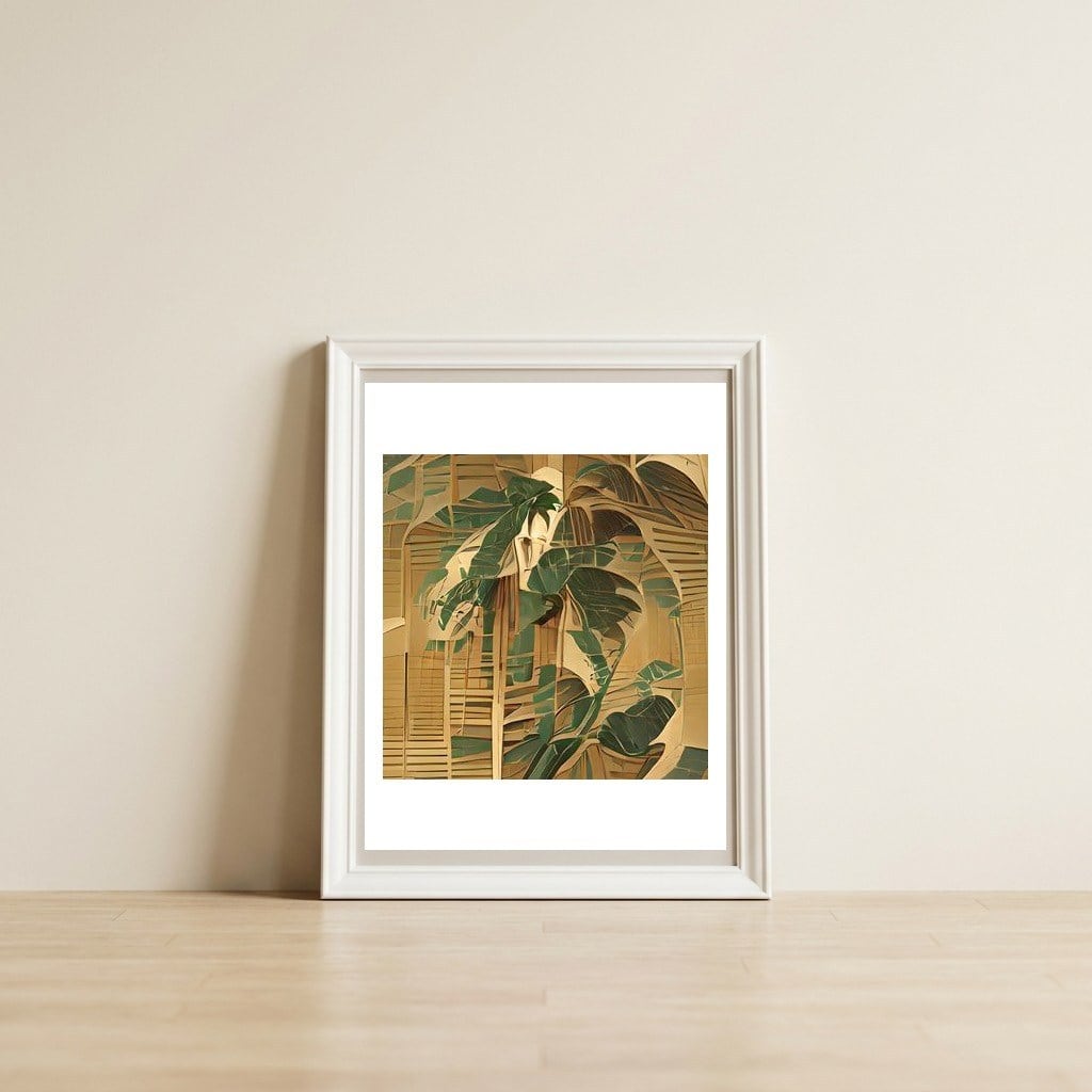 GROOVY-TROPICAL-1-A — framed, leaning against the wall