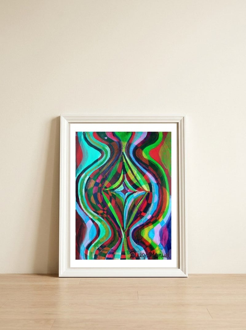 Cromopop 5 — framed, leaning against the wall