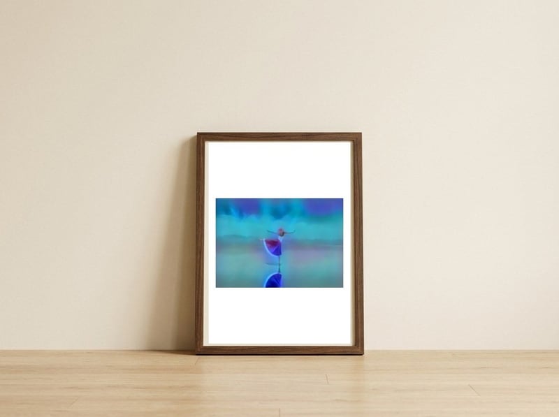 Dance on the Beach — framed, leaning against the wall