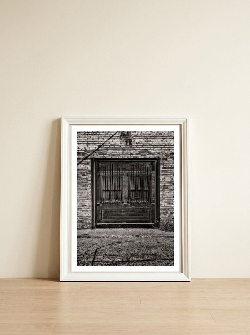 Little Tiny Street No 10 — framed, leaning against the wall