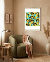 Sunflowers & Sky framed in a tender room thumbnail