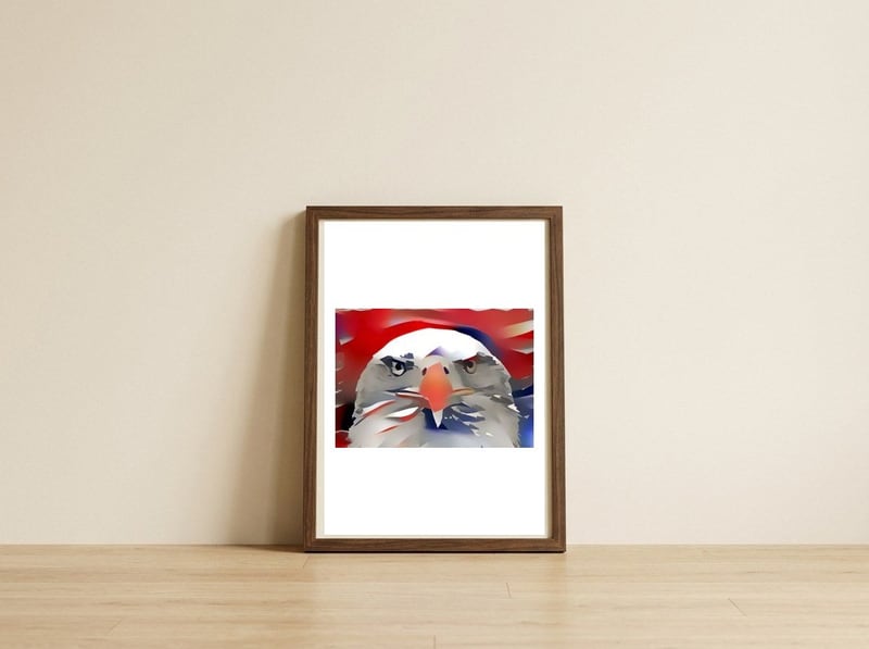 Bald Eagle — framed, leaning against the wall