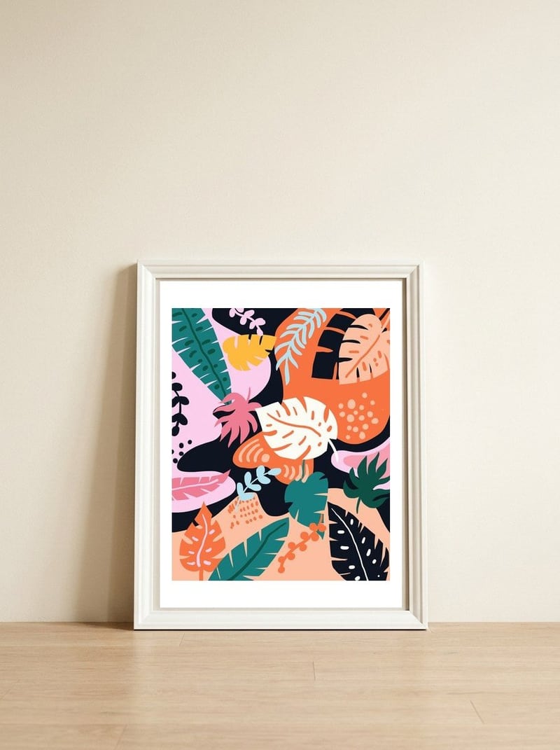 Monstera Garden — framed, leaning against the wall