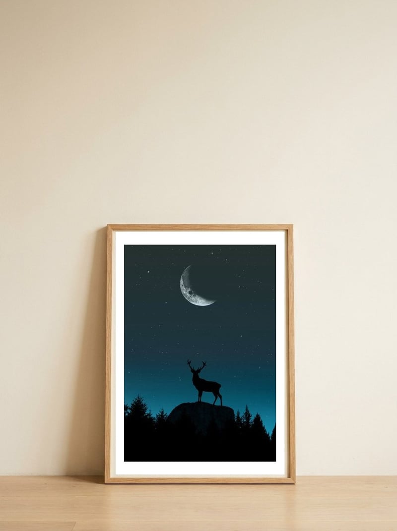 Wild Nature - Nocturne — framed, leaning against the wall