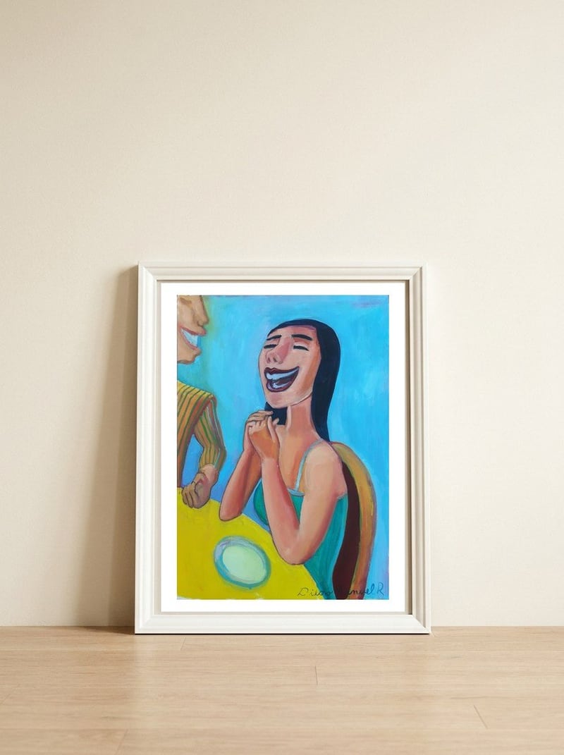 The joke — framed, leaning against the wall
