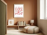Cute Red Apples Pattern on Pink Background framed in a gentle room thumbnail
