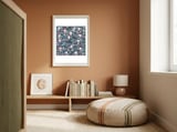 Cute underwater axolotl pattern with coral framed in a gentle room thumbnail