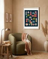 Vintage Thermos and Teapots framed in a tender room thumbnail