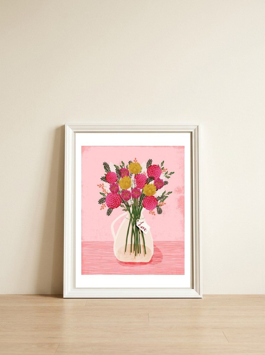 Flower Vase — framed, leaning against the wall
