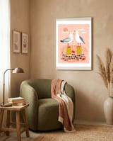 Seagulls framed in a tender room thumbnail
