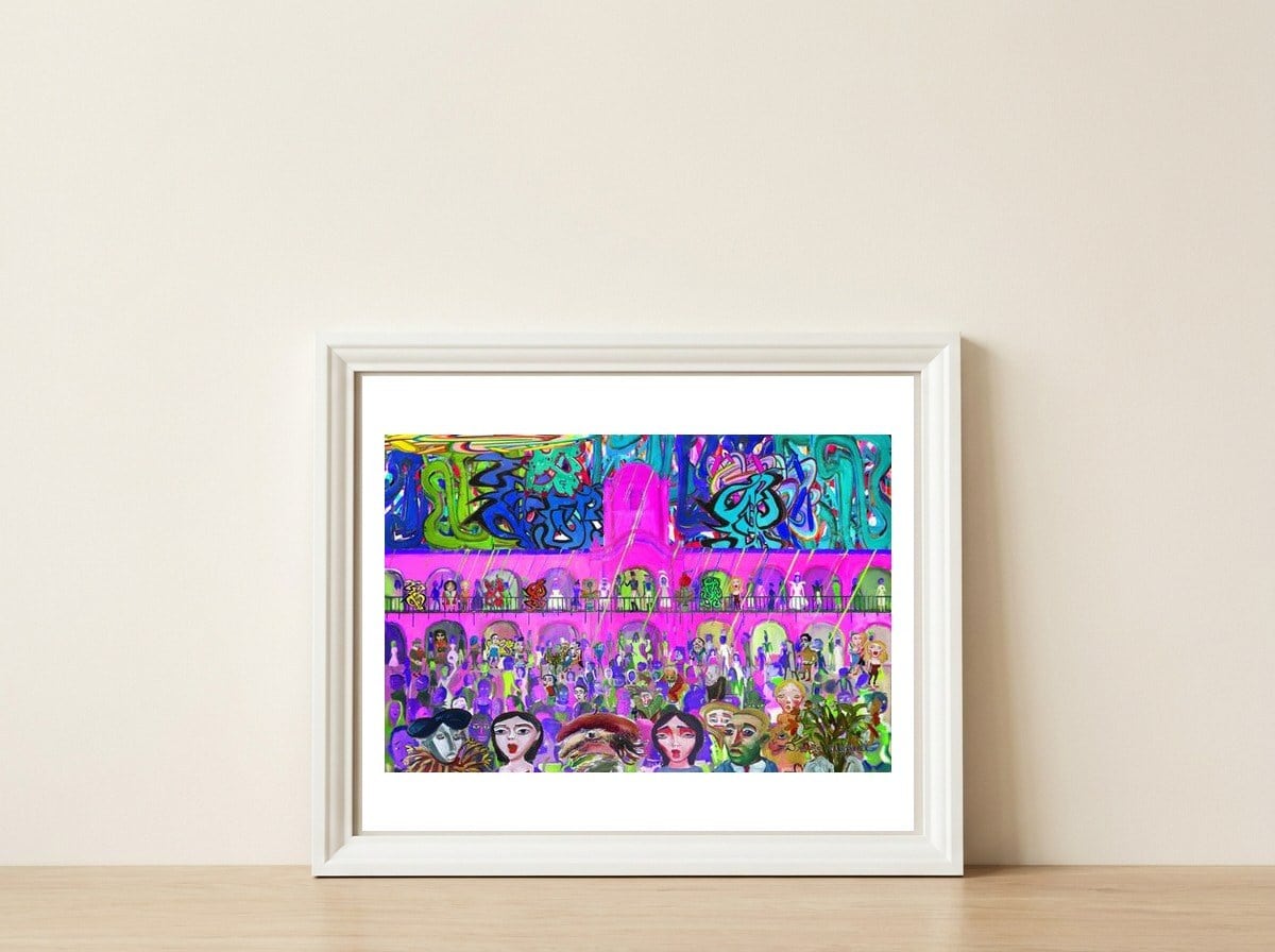25 De Mayo Pop Digital 12 — framed, leaning against the wall